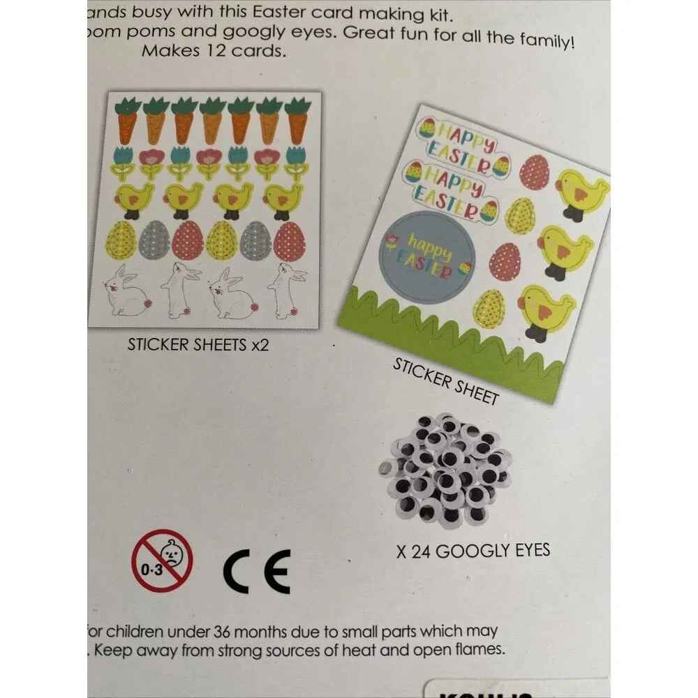 Easter Card Making Kit With Stickers Pompoms & Googly Eyes For Ages 7+ Planet Fr